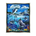 thumbnail image 1 of Stupell Industries Underwater Sea Life Scene Coastal Painting Gray Floater Framed Art Print Wall Art, 1 of 6