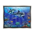 thumbnail image 1 of Stupell Industries Underwater Sea Life Scene Dolphins Coastal Painting Gray Floater Framed Art Print Wall Art, 1 of 6