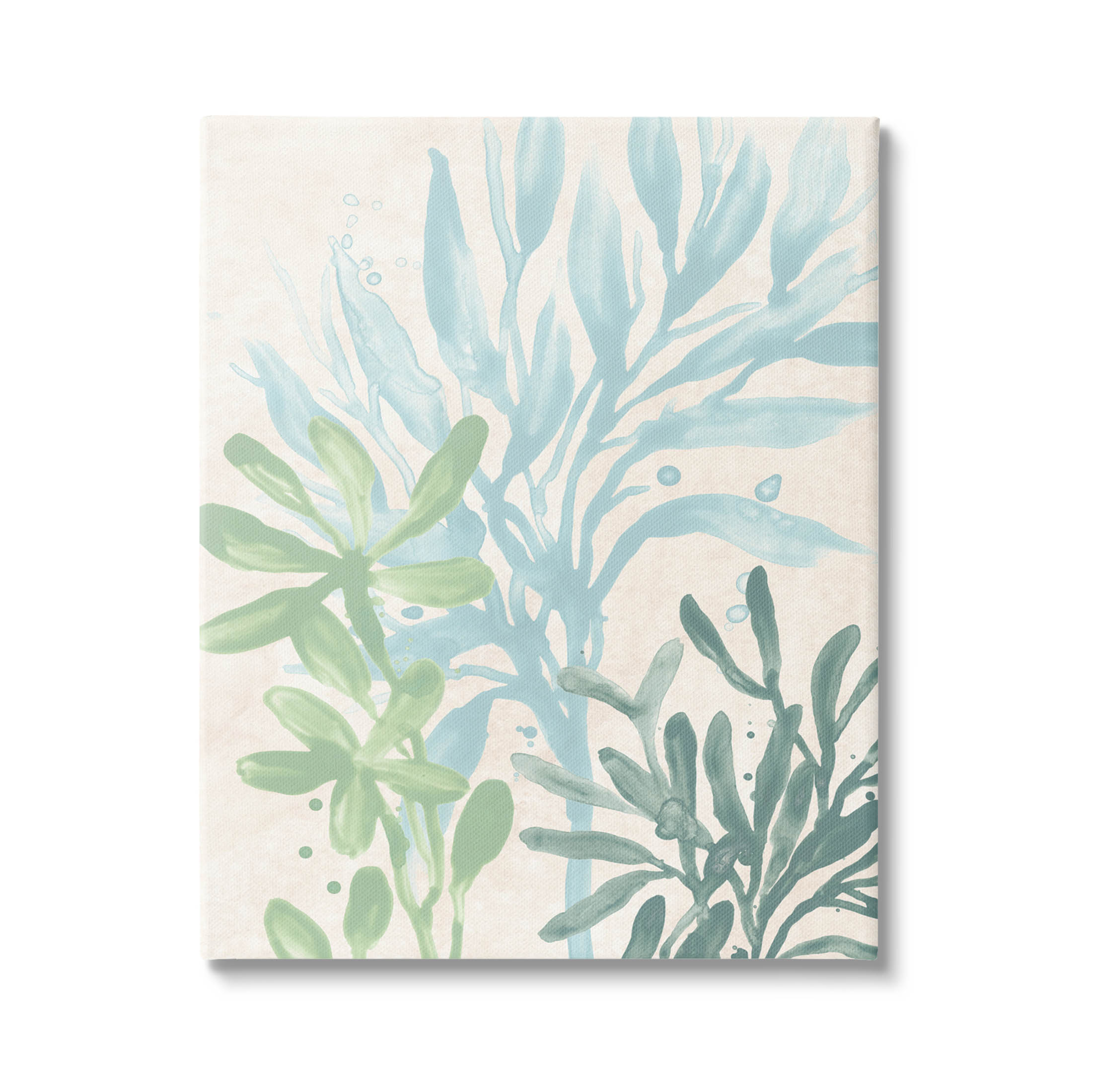 16x20 Green and Blue Seaweed Canvas Wall Art