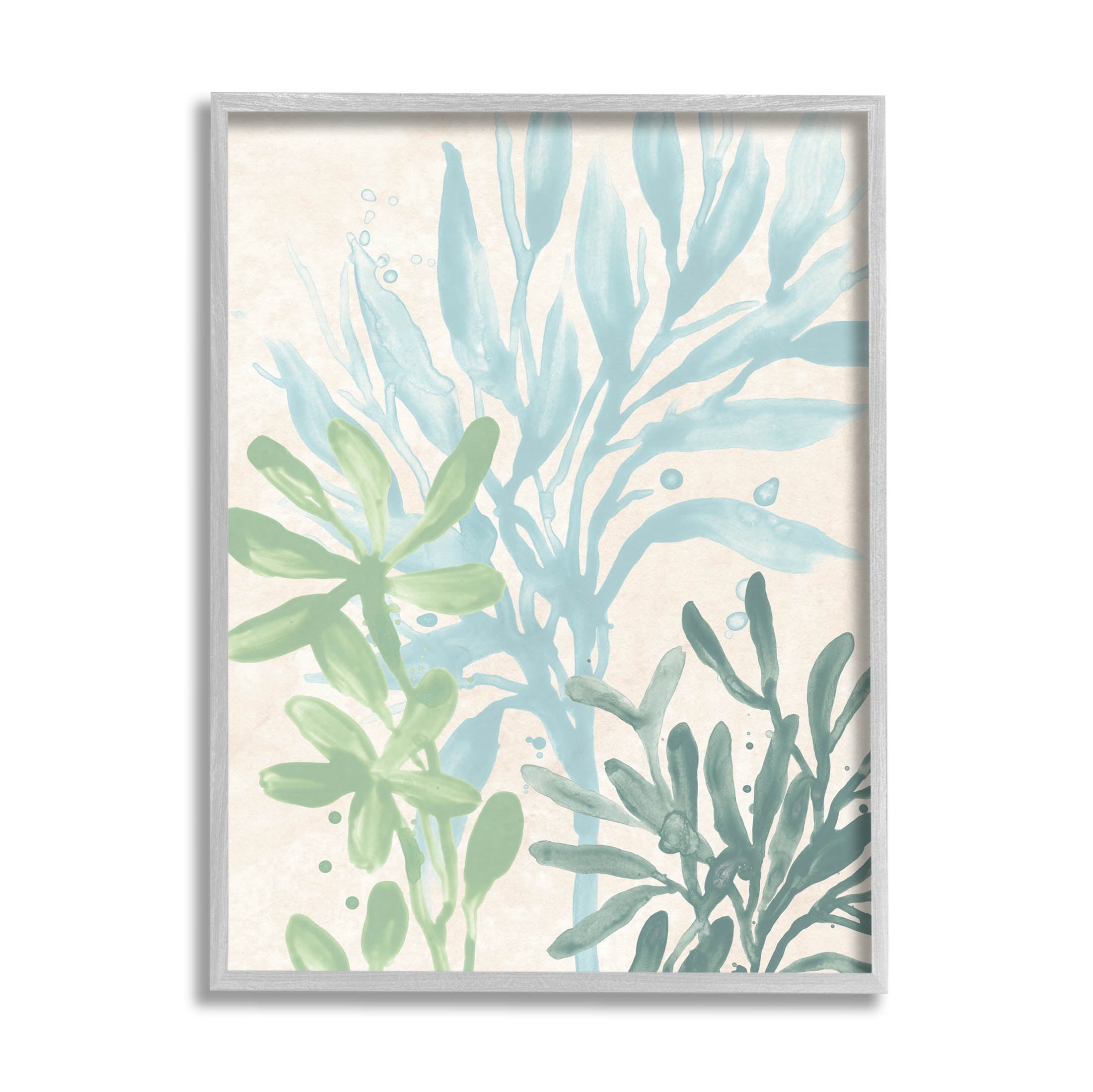 Stupell Industries Underwater Seaweed Botanicals Graphic Art Gray Framed Art Print Wall Art, Design by June Erica Vess