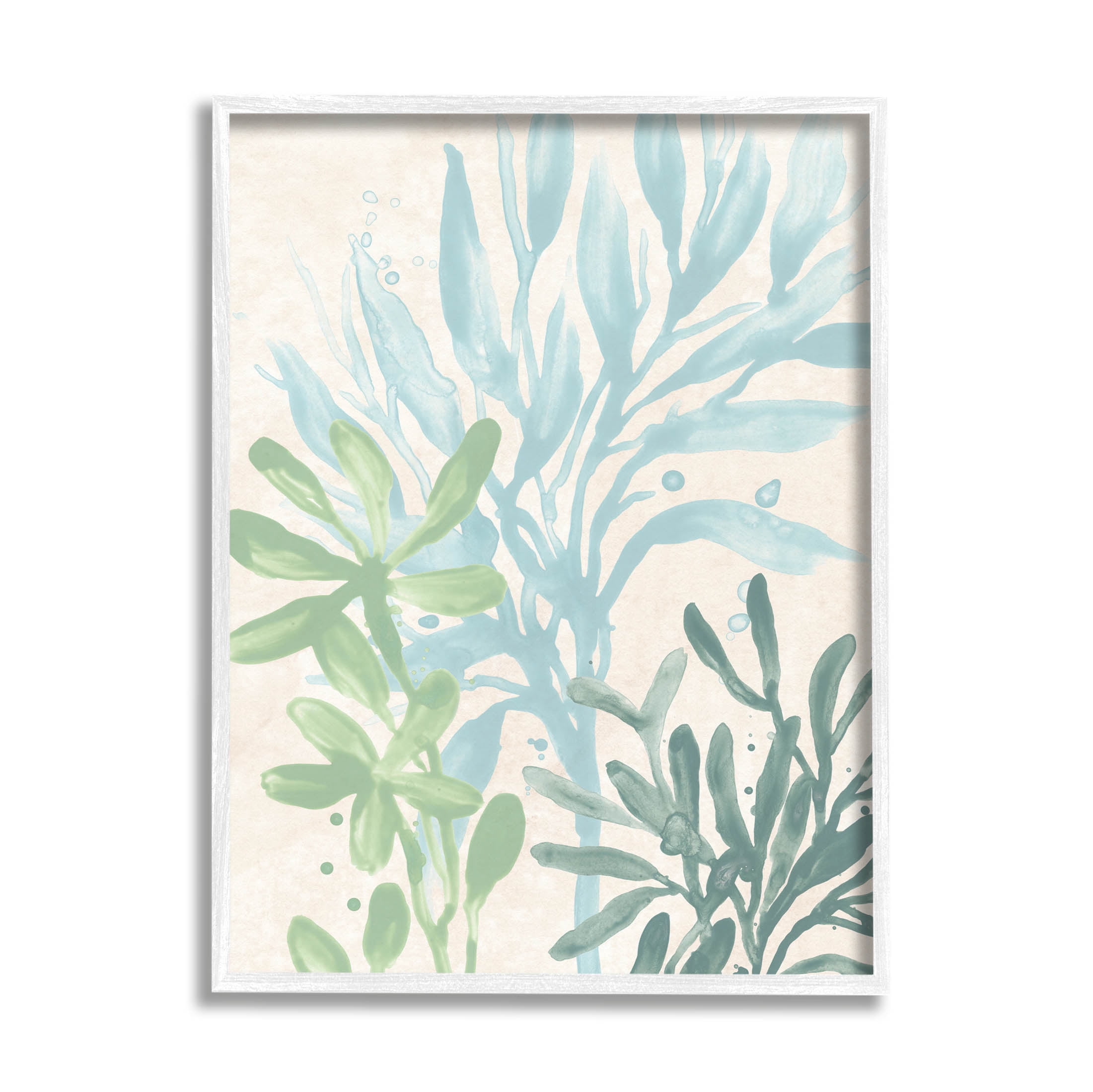 Stupell Industries Underwater Seaweed Botanicals Graphic Art White Framed Art Print Wall Art, Design by June Erica Vess
