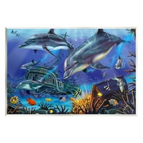 Stupell Industries Underwater Shipwreck & Treasure Coastal Painting Unframed Art Print Wall Art