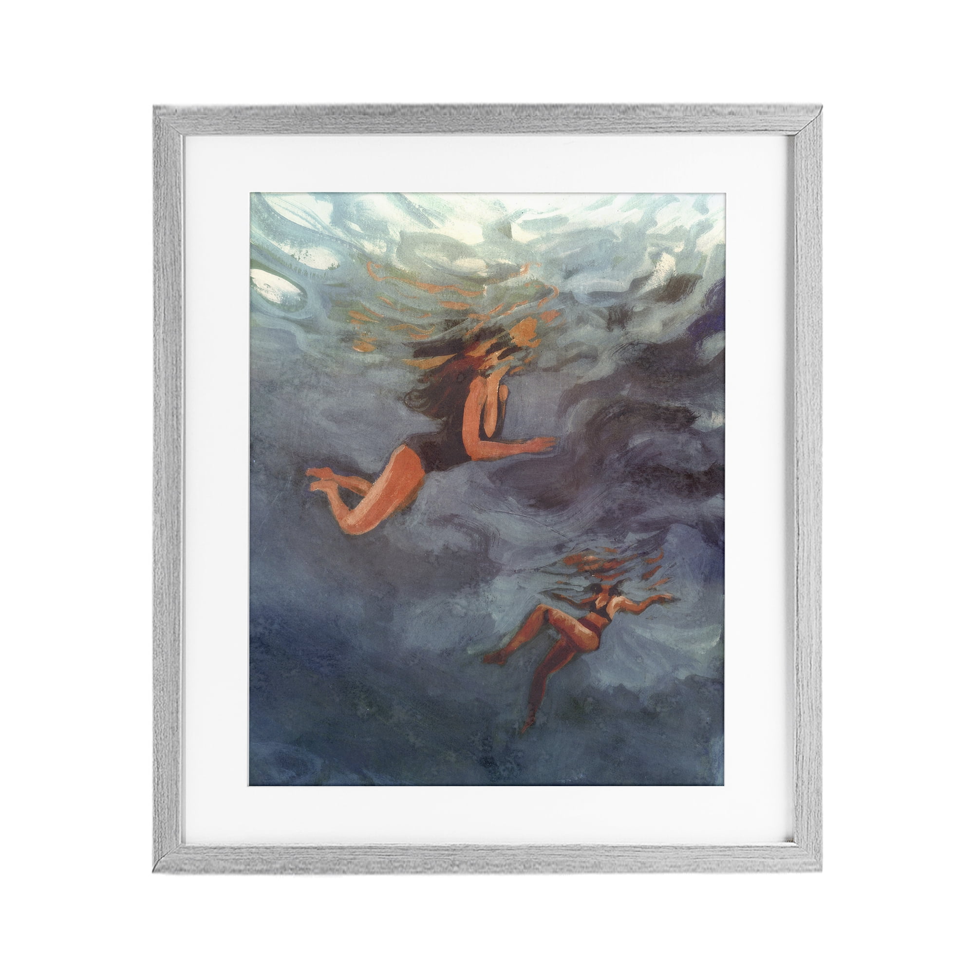 Stupell Industries Underwater Summer's Dance Gray Framed Print Under Glass, design by Victoria Barnes