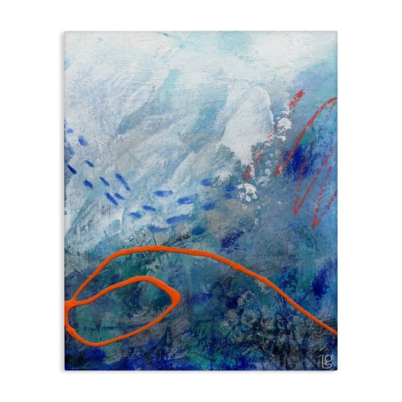 Stupell Industries Underwater World Abstraction Canvas Wall Art design by Laura Gibson, 20 x 16