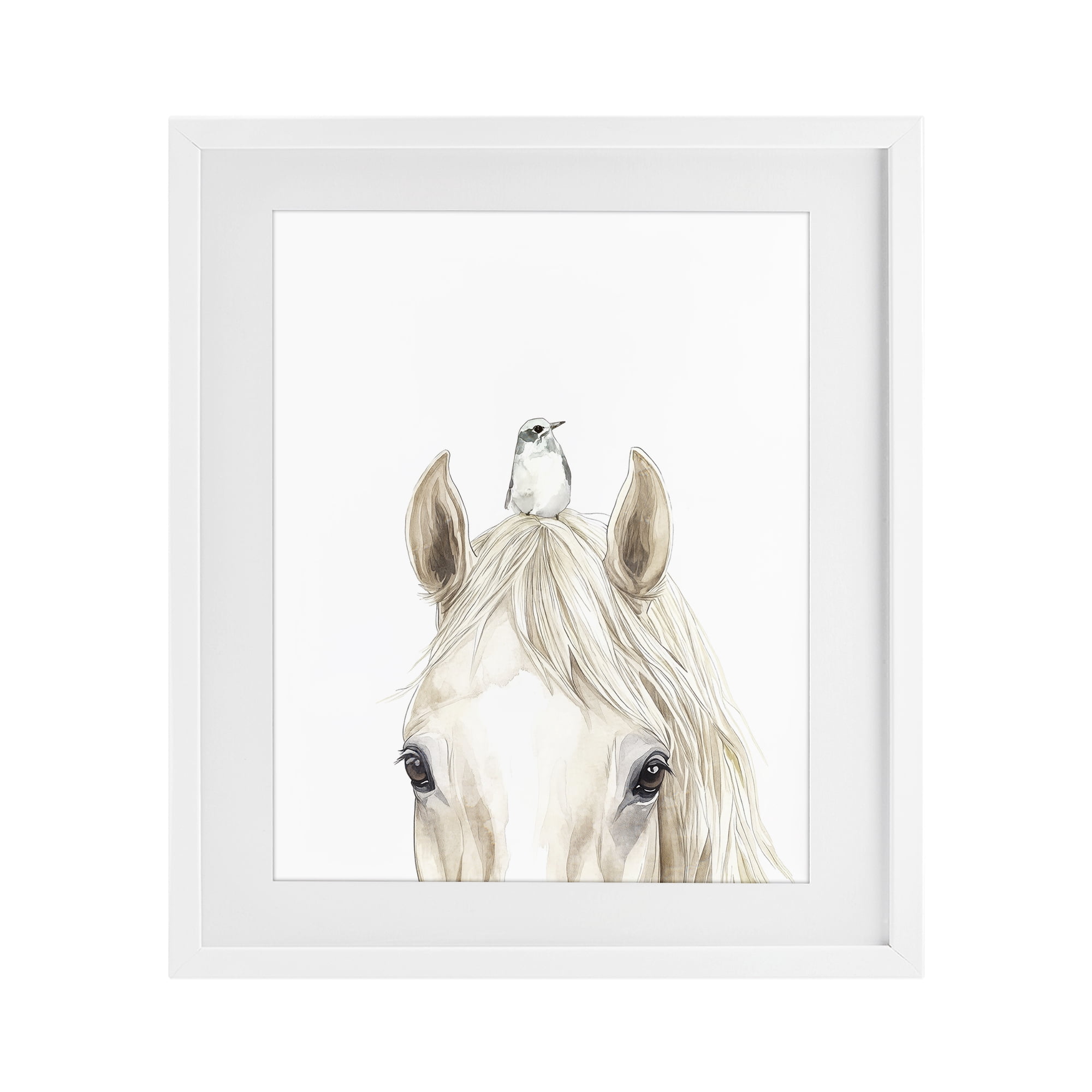 Stupell Industries Unexpected Guest Animals White Framed Print Under Glass, design by Svetlana Aleynikova