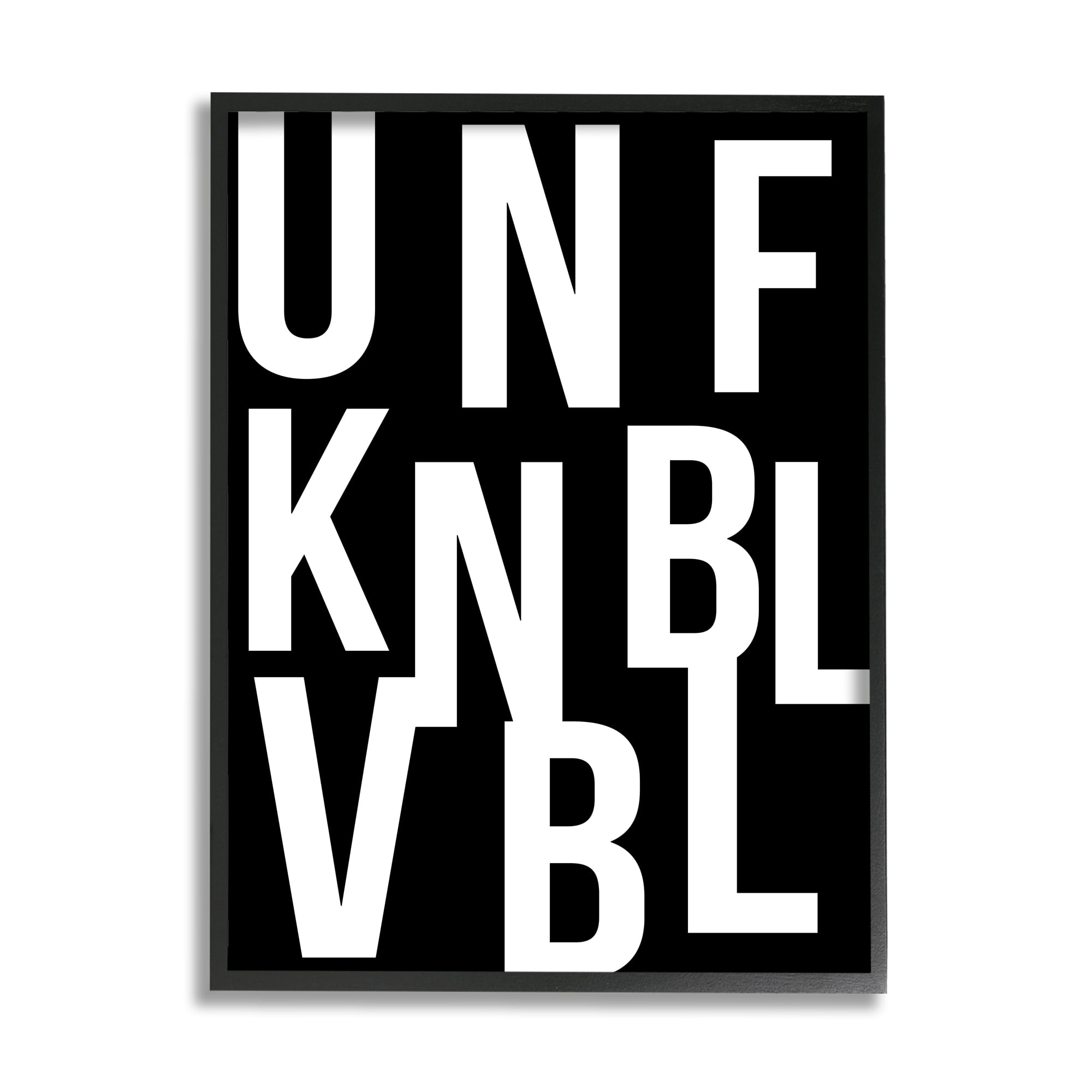 Stupell Industries Unfknblvbl Funny Acronym Inspirational Painting Black Framed Art Print Wall Art, 11 x 14