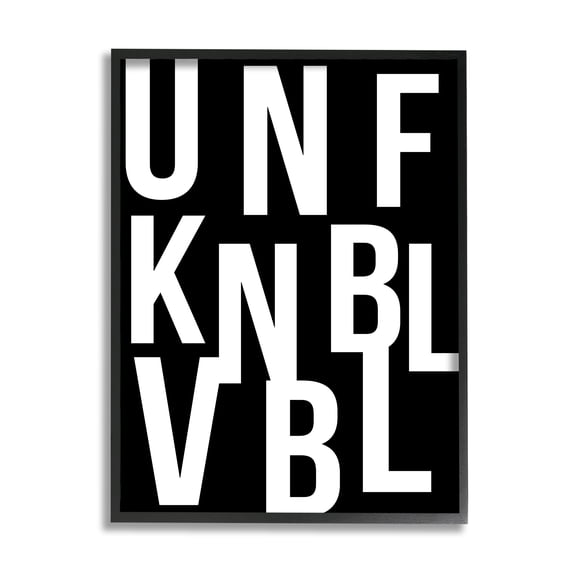 Stupell Industries Unfknblvbl Funny Acronym Inspirational Painting Black Framed Art Print Wall Art, 16 x 20