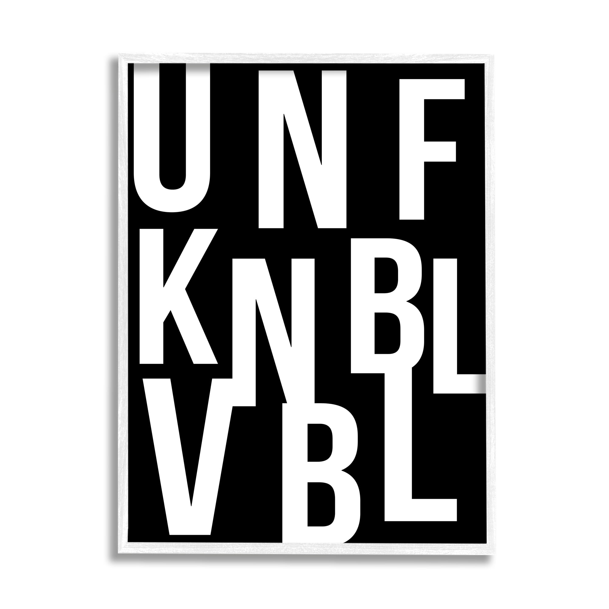 Stupell Industries Unfknblvbl Funny Acronym Inspirational Painting White Framed Art Print Wall Art, 11 x 14