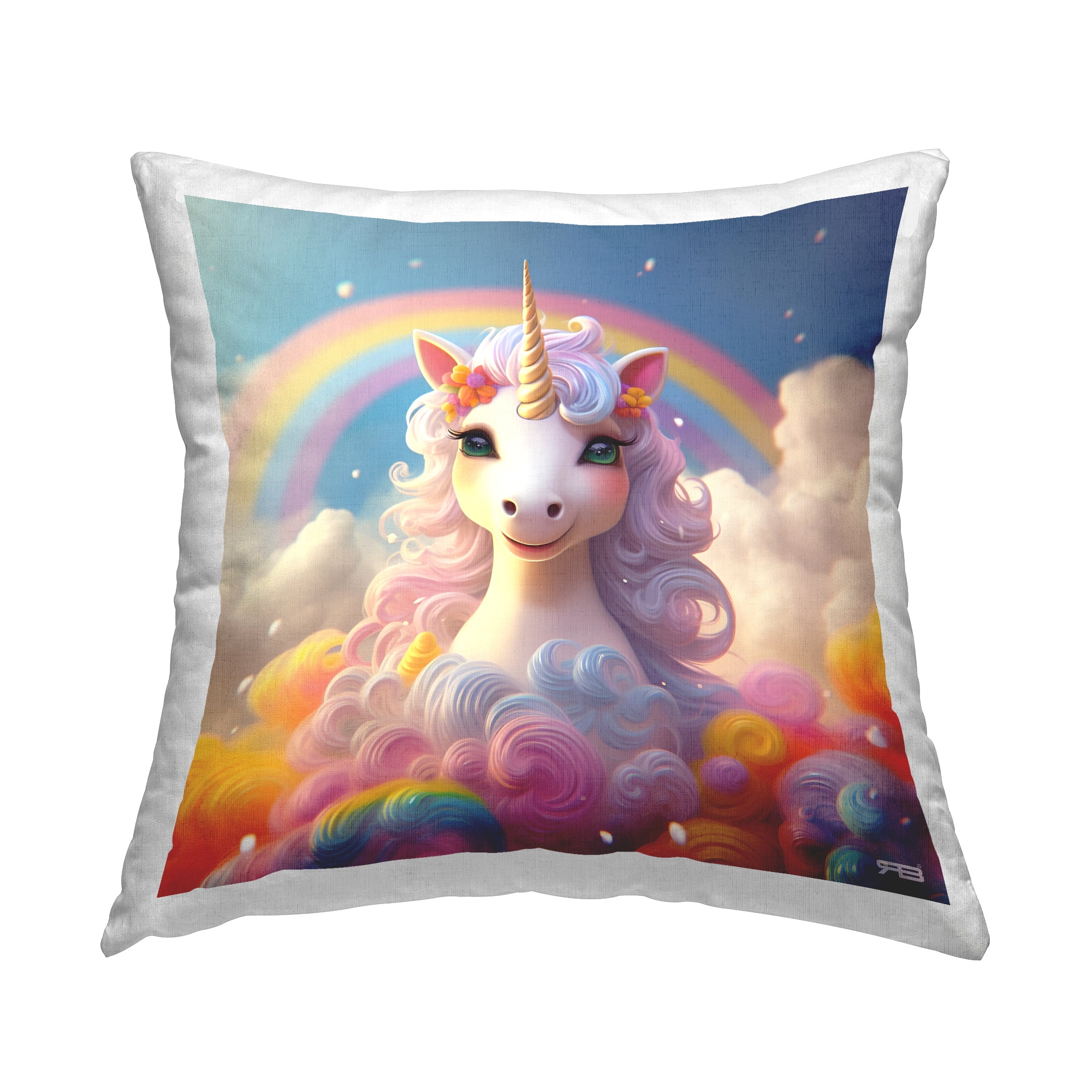 Stupell Industries Unicorn Among Clouds Decorative Printed Throw Pillow, 18 x 18