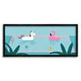 thumbnail image 1 of Stupell Industries Unicorn Flamingo Tropical Pool Water Floats Novelty Painting Black Framed Art Print Wall Art, 10 x 24, Design by Make Much Studios, 1 of 5