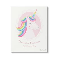Stupell Industries Unicorn Princess Endearing Unicorn Portrait Fantasy Rainbow Graphic Art Gallery Wrapped Canvas Print Wall Art, Design by Diane Neukirch