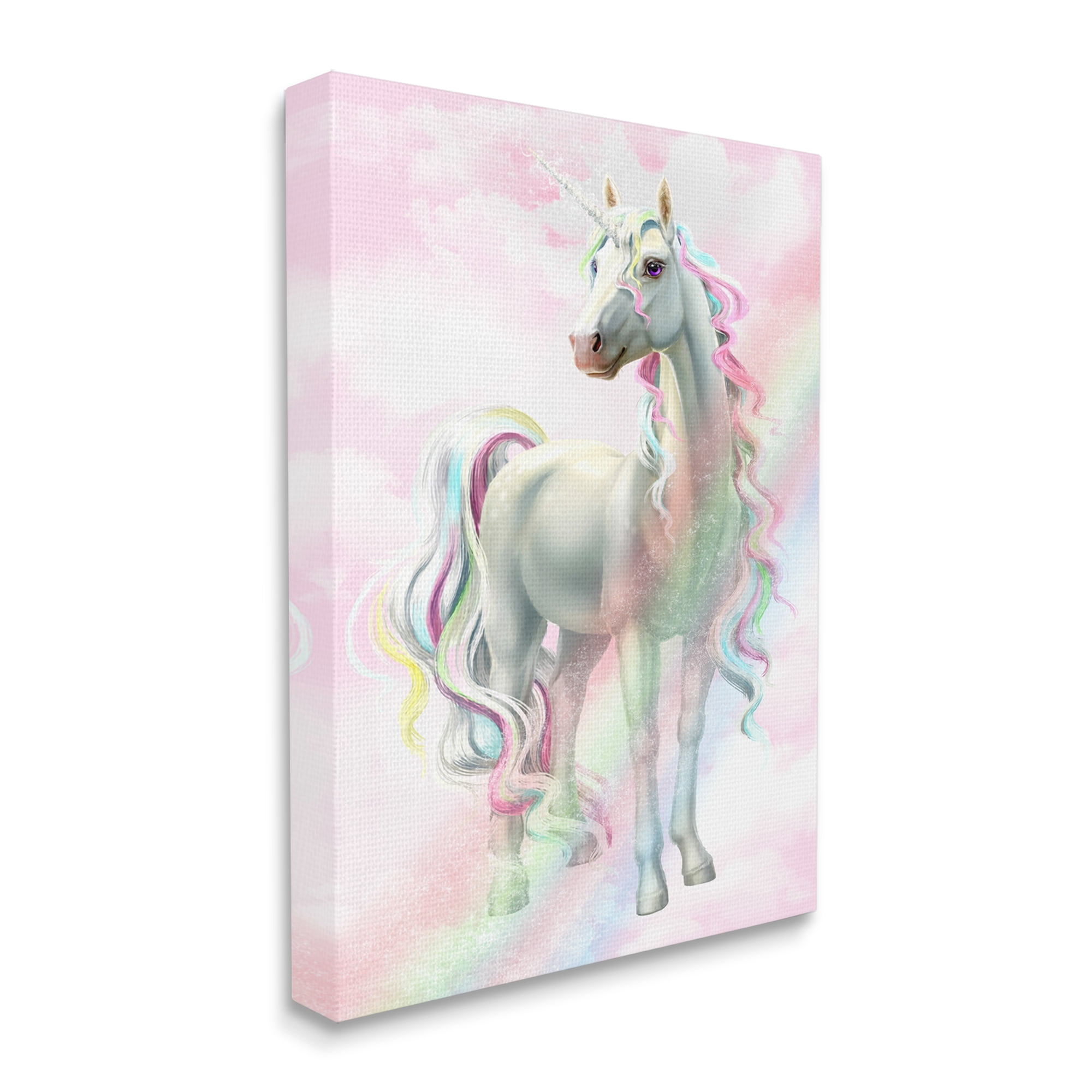 Stupell Industries Unicorn Rainbow Clouds Pink Children's Dream Fantasy Canvas Wall Art Design by Ziwei Li, 36" x 48"