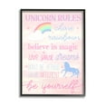 thumbnail image 1 of Stupell Industries Unicorn Rules Happiness Rainbow Pink Sky Black Framed, 24 x 30, Design by Daphne Polselli, 1 of 7