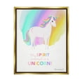 thumbnail image 1 of Stupell Industries Unicorn Spirit Animal Vivid Fantasy Rainbow Pony Graphic Art Metallic Gold Floating Framed Canvas Print Wall Art, Design by Diane Neukirch, 1 of 5