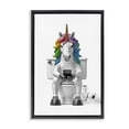 thumbnail image 1 of Stupell Industries Eclectic Unicorn Texting on Toilet Black Floating Frame Canvas Art, 21 x 31, by Annalisa Latella, 1 of 8