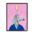 thumbnail image 1 of Stupell Industries Unicorn Wearing Suit Pink Background Champagne Glass , 16 x 20, Design by Coco de Paris, 1 of 5