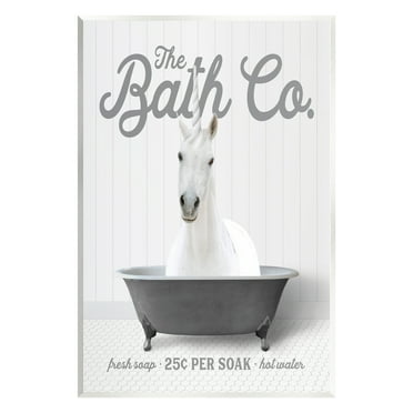 Stupell Industries Unicorn in Bathtub Animals & Insects Painting Unframed Art Print Wall Art, 10 x 15