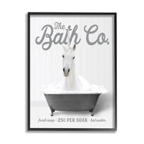 Stupell Industries Unicorn in Bubble Bath Animals & Insects Painting Black Framed Art Print Wall Art, 11 x 14