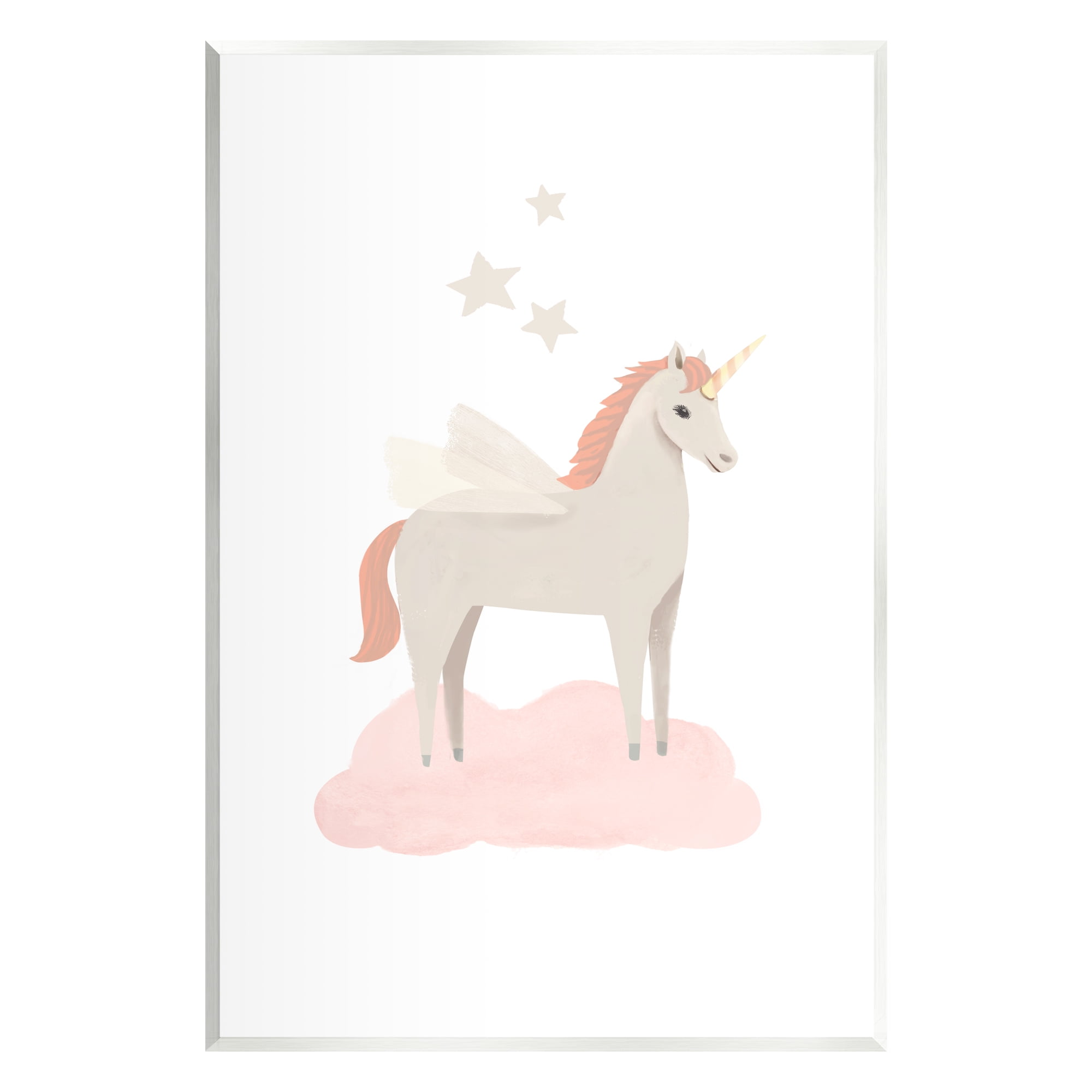 Stupell Industries Unicorn on Pink Cloud Fairy Tales & Fantasy Painting Unframed Art Print Wall Art, 10 x 15
