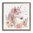 thumbnail image 1 of Stupell Industries Contemporary Unicorn with Floral Wreath Brown Floating Frame Canvas Art, 25 x 25, by Creative Studio, 1 of 8