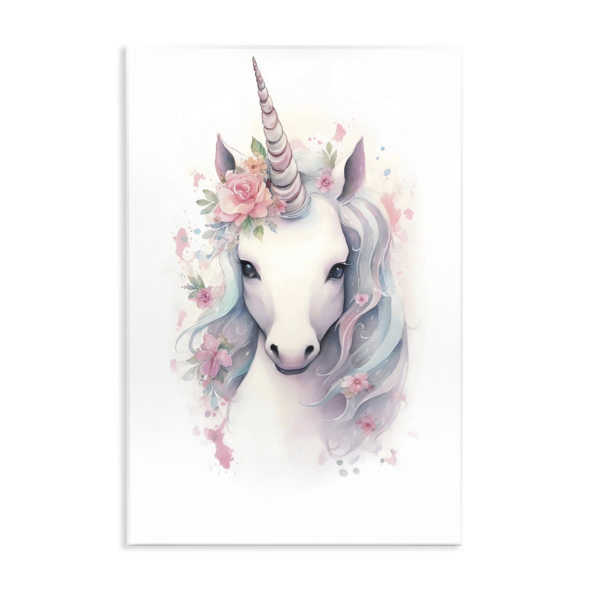 Stupell Industries Unicorn with Pink Flower Crown Wall Plaque Art, design by Creative Studio