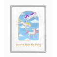 thumbnail image 1 of Stupell Industries Unicorns Make Me Happy Sky Blue Design Graphic Art Gray Framed Art Print Wall Art, 16x20, by Ziwei Li, 1 of 6
