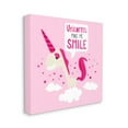 thumbnail image 1 of Stupell Industries Unicorns Make Me Smile Phrase Happy Pink Unicorn Modern Painting Gallery-Wrapped Canvas Print Wall Art, 30 x 30, Design by Make Much Studios, 1 of 6