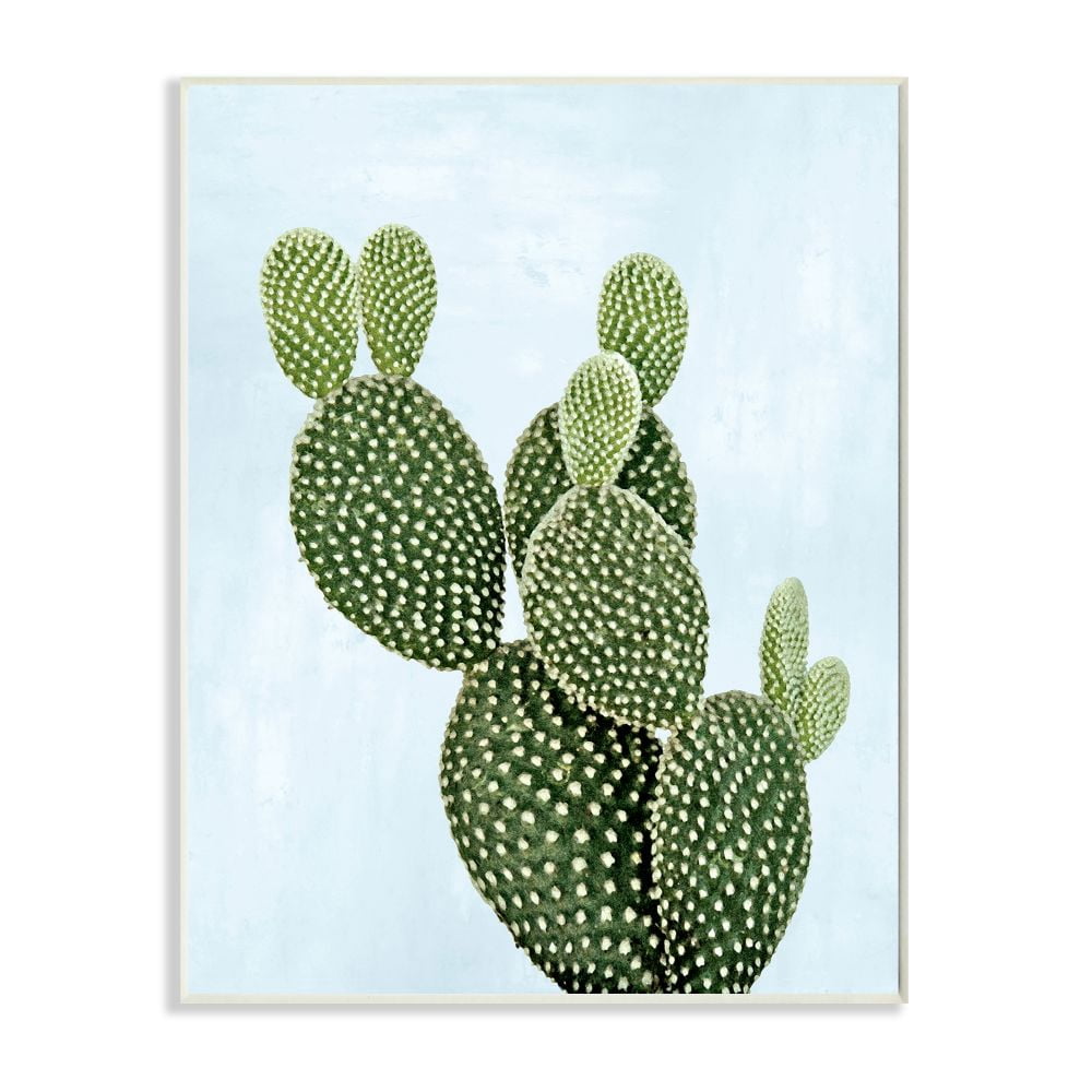 Stupell Industries Unique Desert Cactus Plant Prickly Pear Blue Green Graphic Art Unframed Art Print Wall Art, 13x19, by Mia Jensen