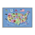 thumbnail image 1 of Stupell Industries United States Animal Map Travel & Places Painting Gray Framed Art Print Wall Art, 24 x 16, 1 of 10
