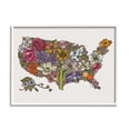 thumbnail image 1 of Stupell Industries United States Country Map Detailed Botanical State Flowers Graphic Art White Framed Art Print Wall Art, Design by Valentina Harper, 1 of 5