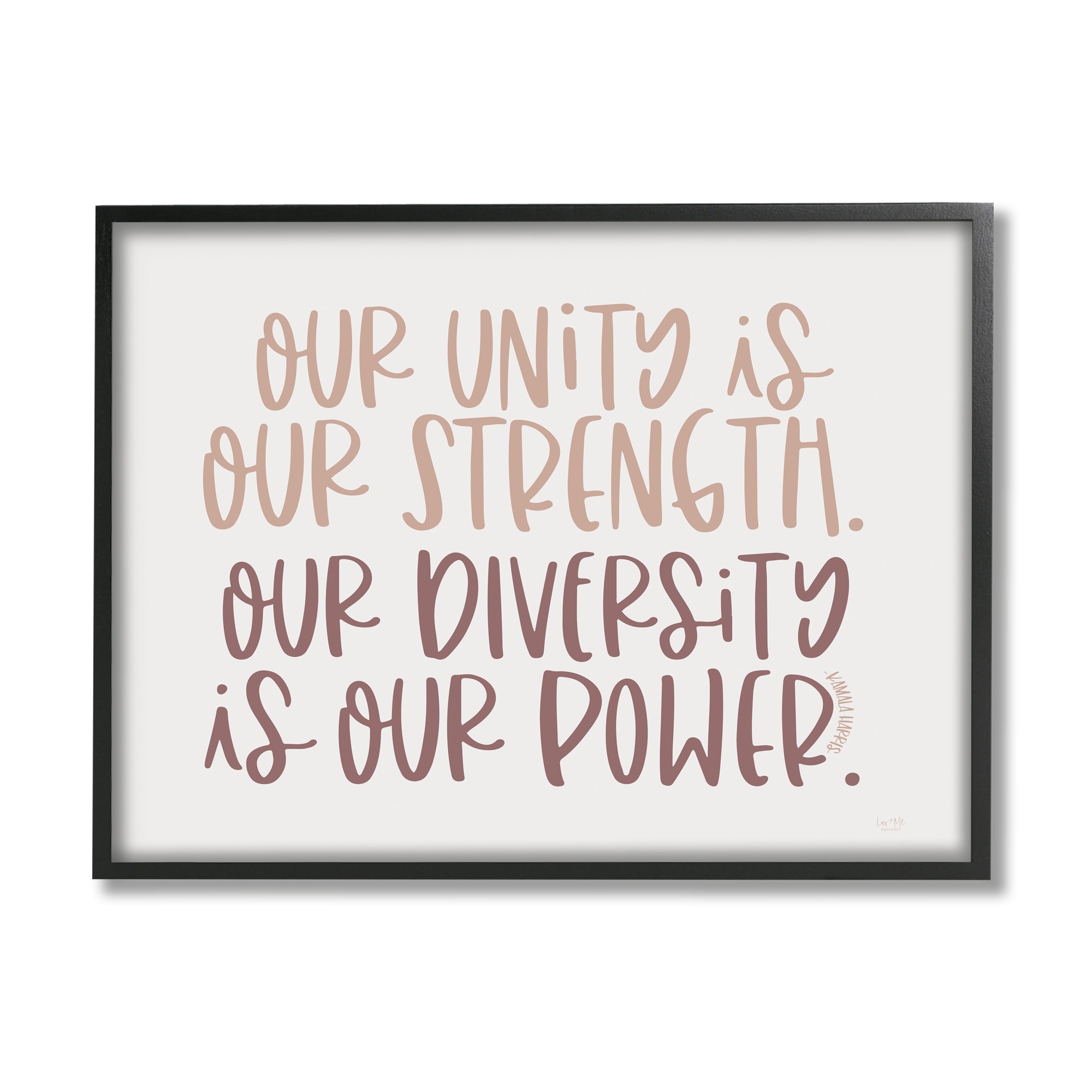 Stupell Industries Unity is Strength Diversity is Power Motivational Phrase, 14 x 11, Design by Lux + Me Designs