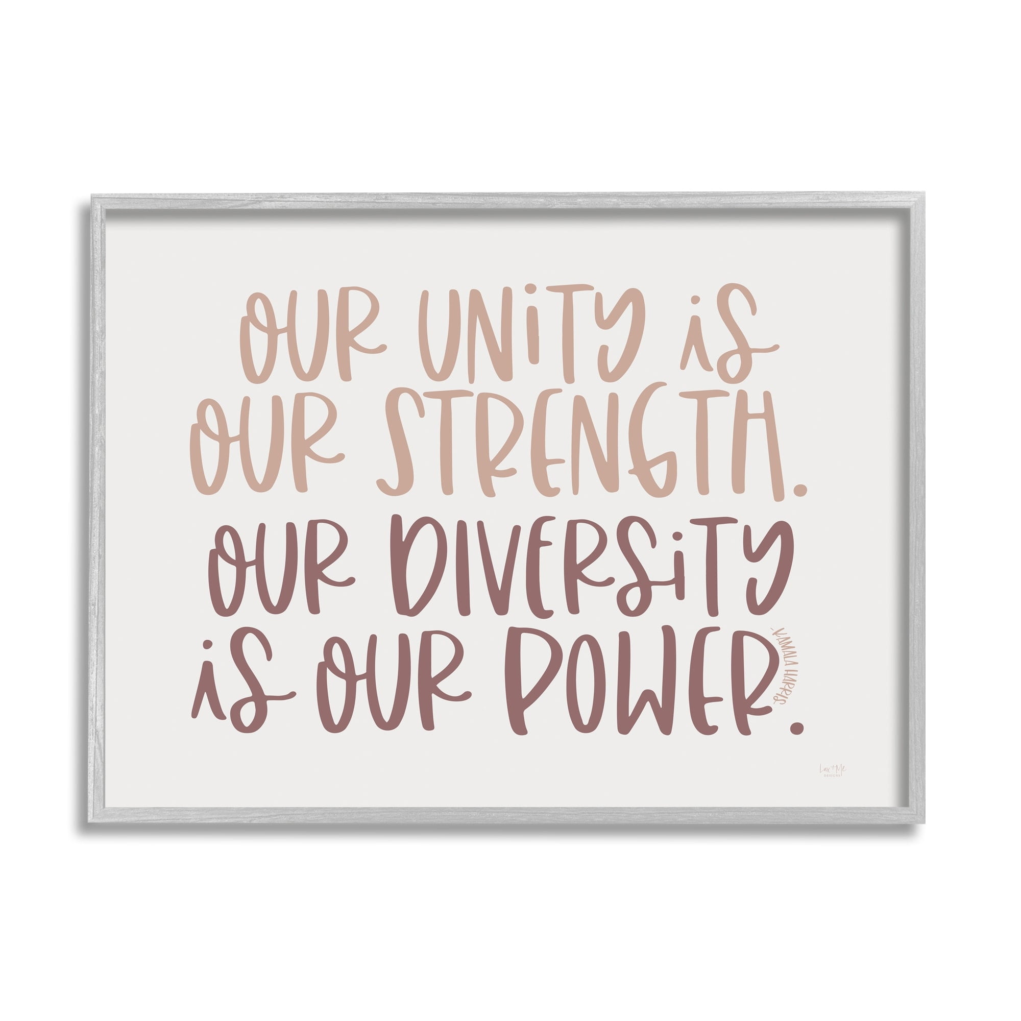 Stupell Industries Unity is Strength Diversity is Power Motivational Phrase, 20 x 16, Design by Lux + Me Designs