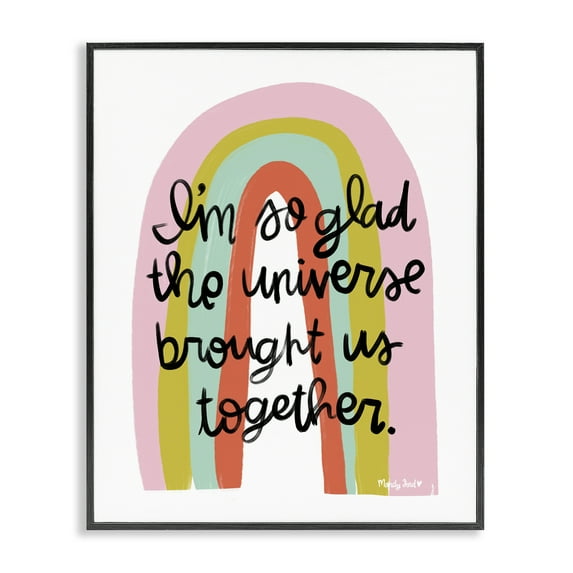 Stupell Industries Universe Brought Us Together Quotes and Sayings Painting Black Framed Art Print Wall Art, 11 x 14