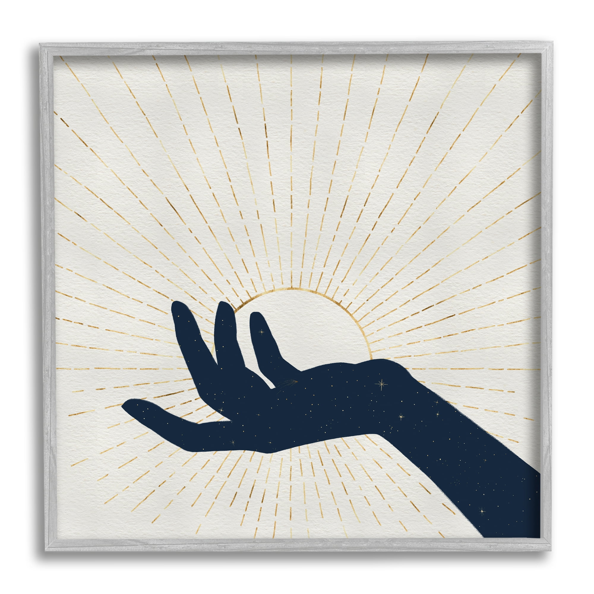 Stupell Industries Universe Hand Holding Sun Bohemian Chic Design,12 x 12, Design by Grace Popp