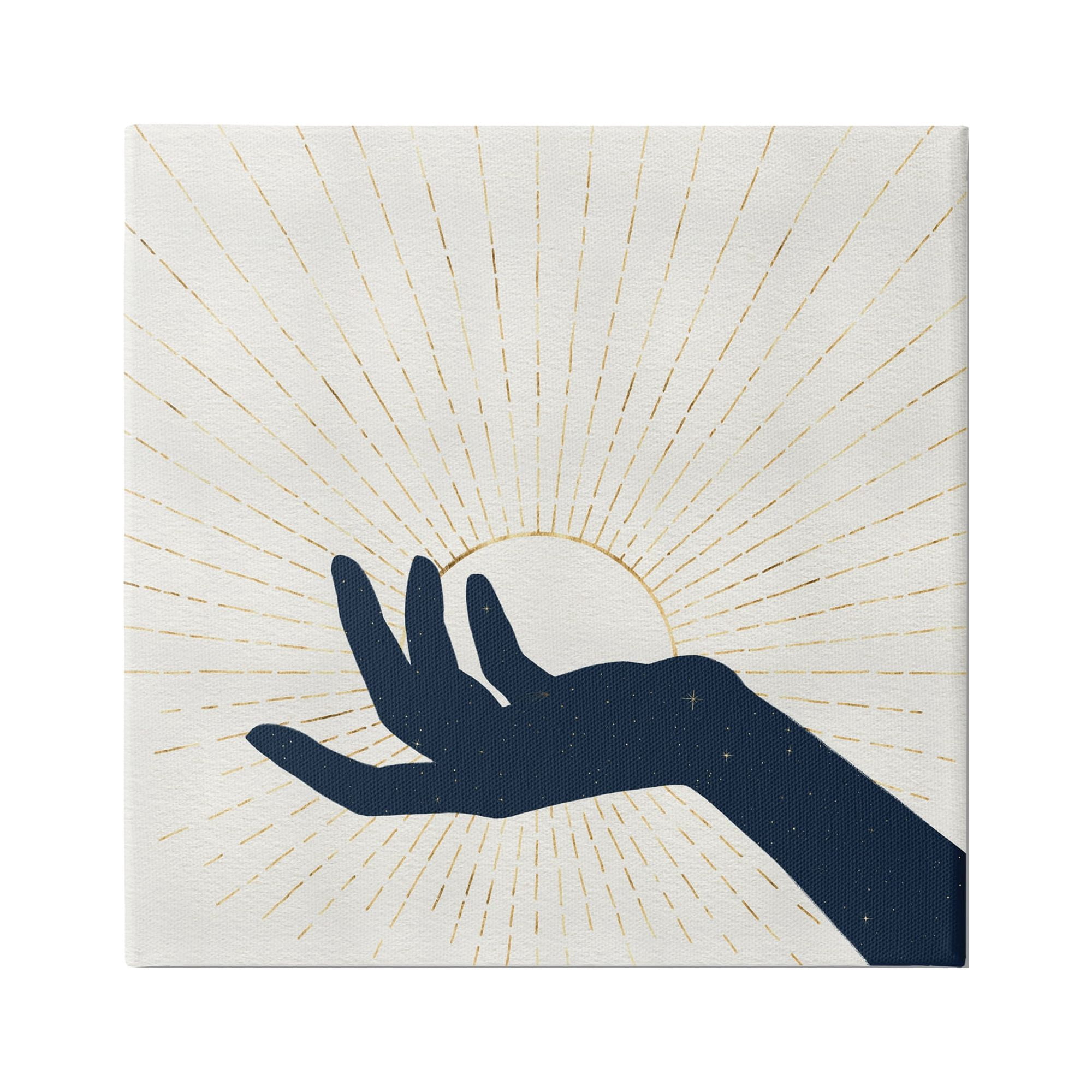 Stupell Industries Universe Hand Holding Sun Bohemian Chic Design,36 x 36, Design by Grace Popp