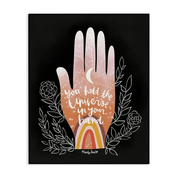 Stupell Industries Universe In Your Hand Quotes and Sayings Painting Wrapped Canvas Canvas Art Print Wall Art, 16 x 20