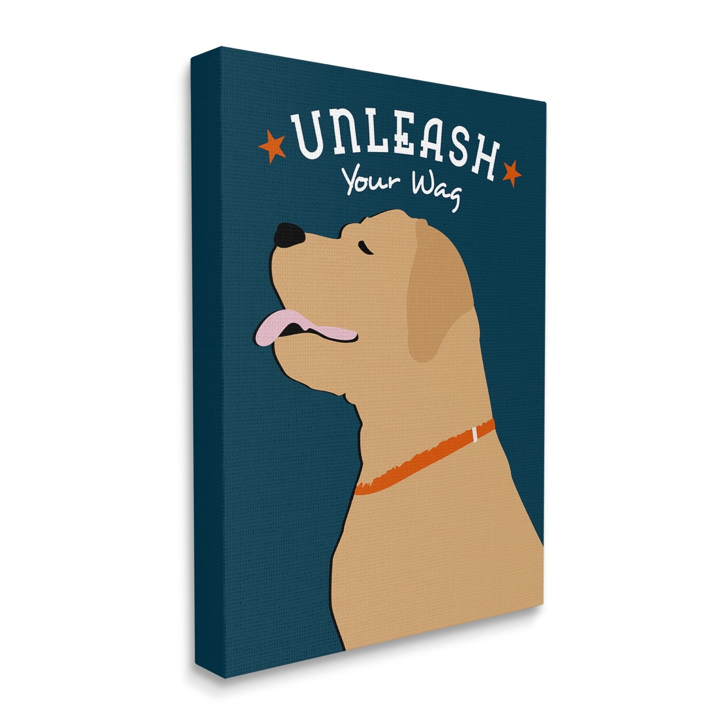 Stupell Industries Unleash Your Wag Phrase Golden Labrador Dog Canvas Wall Art, 24 x 30, Design by Ginger Oliphant