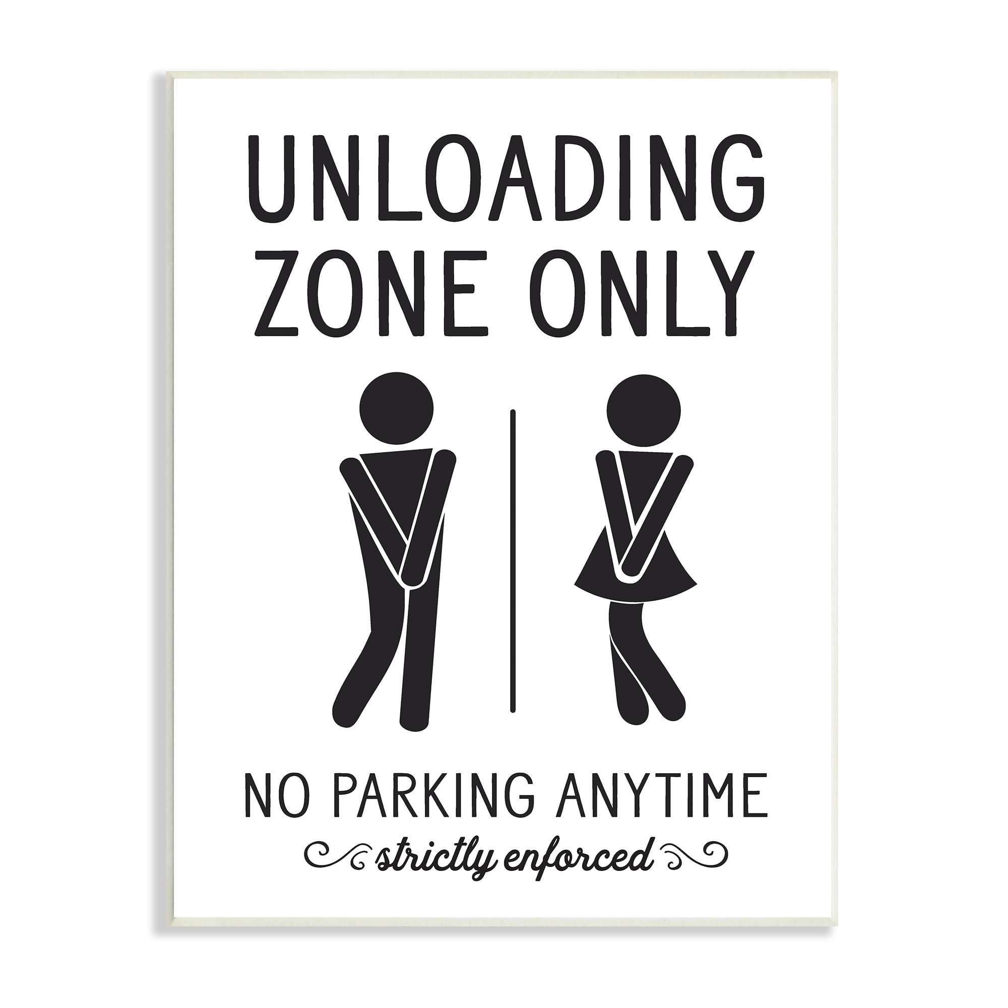 Stupell Industries Unloading Zone Witty Bathroom Symbols Casual Sign Graphic Art Unframed Art Print Wall Art, Design by Lettered and Lined