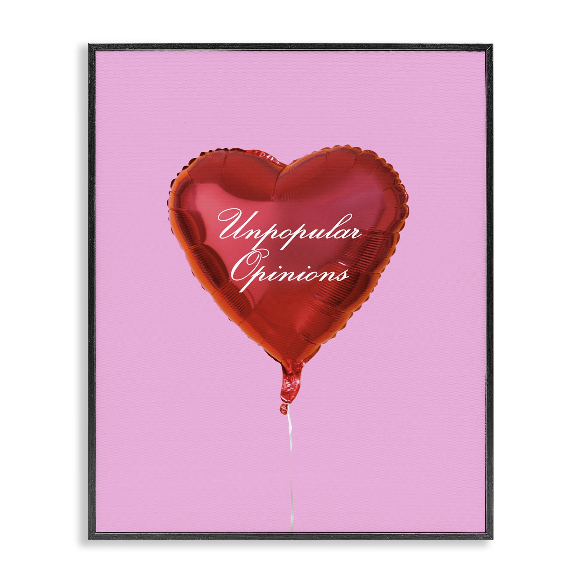 Stupell Industries Unpopular Opinions Balloon Text & Numbers Painting Black Framed Art Print Wall Art, 16 x 20
