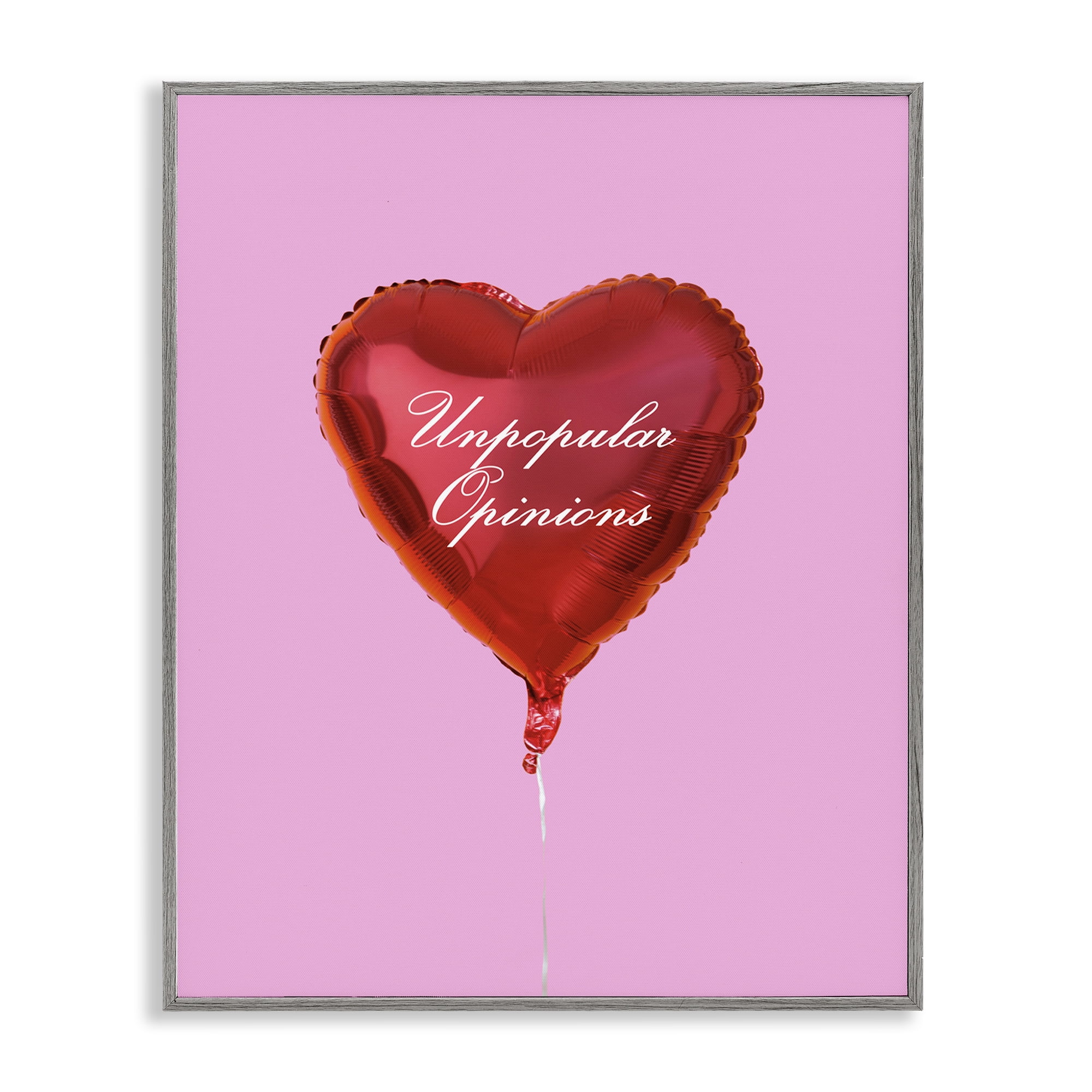Stupell Industries Unpopular Opinions Balloon Text & Numbers Painting Gray Framed Art Print Wall Art, 11 x 14