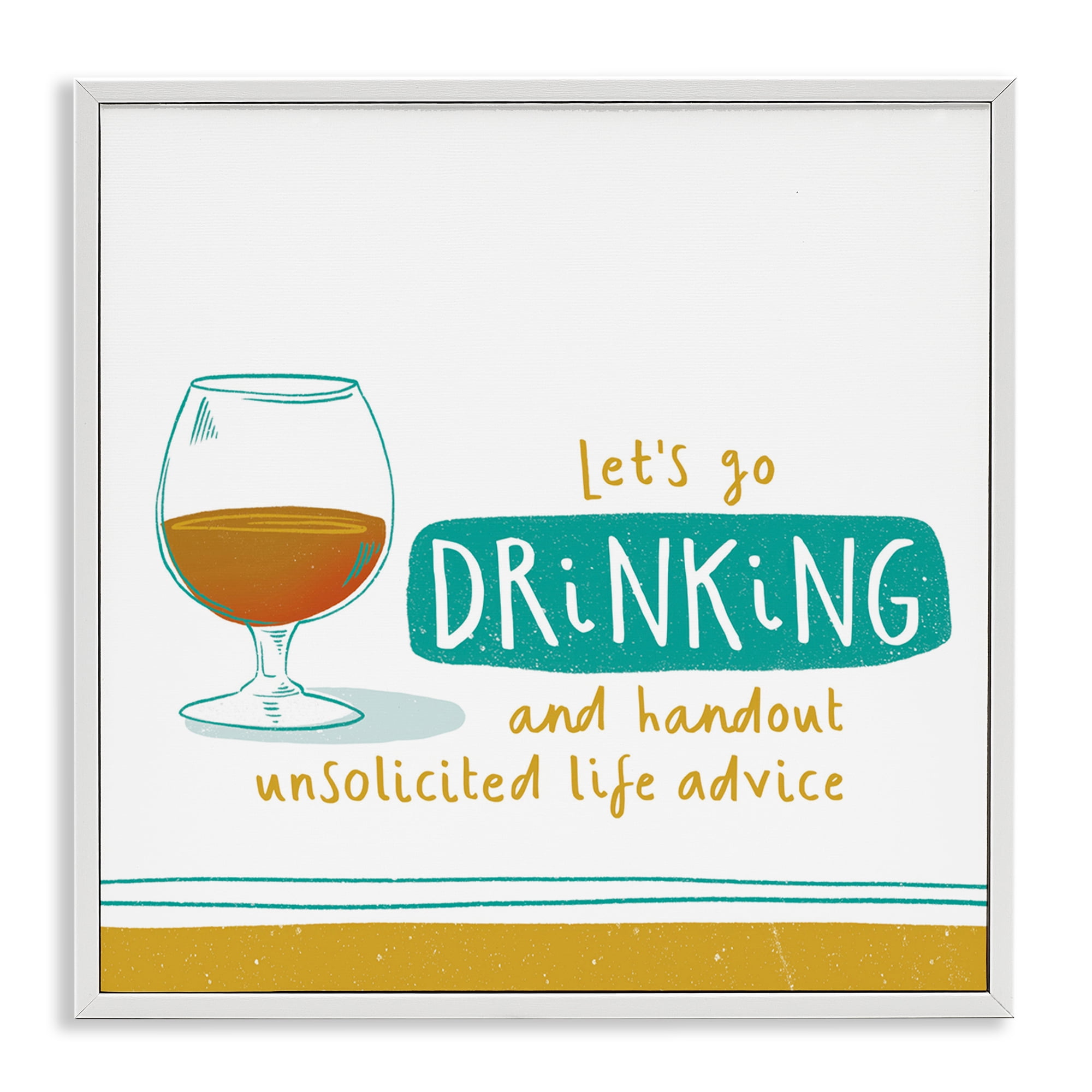 Stupell Industries Unsolicited Life Advice Food & Beverage Painting White Framed Art Print Wall Art, 17 x 17
