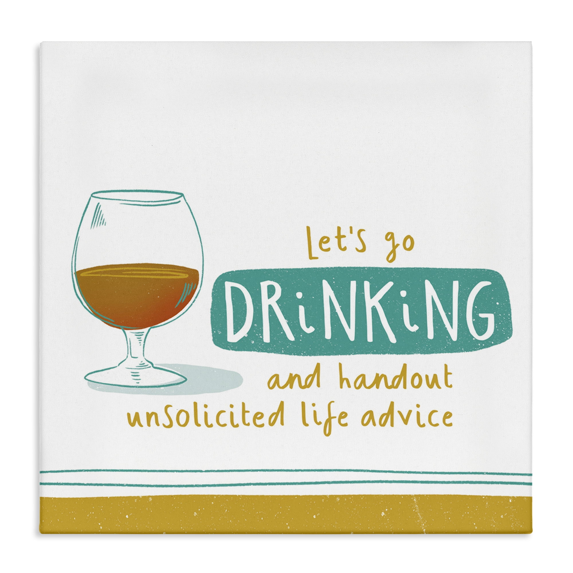 Stupell Industries Unsolicited Life Advice Food & Beverage Painting Wrapped Canvas Art Print Wall Art, 36 x 36