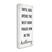 Stupell Industries Until God Opens the Door Phrase Faith Based Design Design by Daphne Polselli, 10" x 24"
