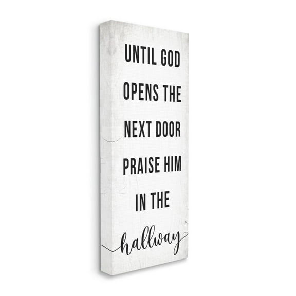 Stupell Industries Until God Opens the Door Phrase Faith Based Design Design by Daphne Polselli, 10" x 24"