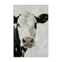 Stupell Industries Up Close Cow Animals & Insects Painting Gallery Wrapped Canvas Art Print Wall Art, 16 x 24