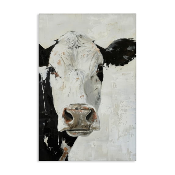 Stupell Industries Cottage Up Close Cow Canvas Art, 24 x 36, by Petals Prints Design