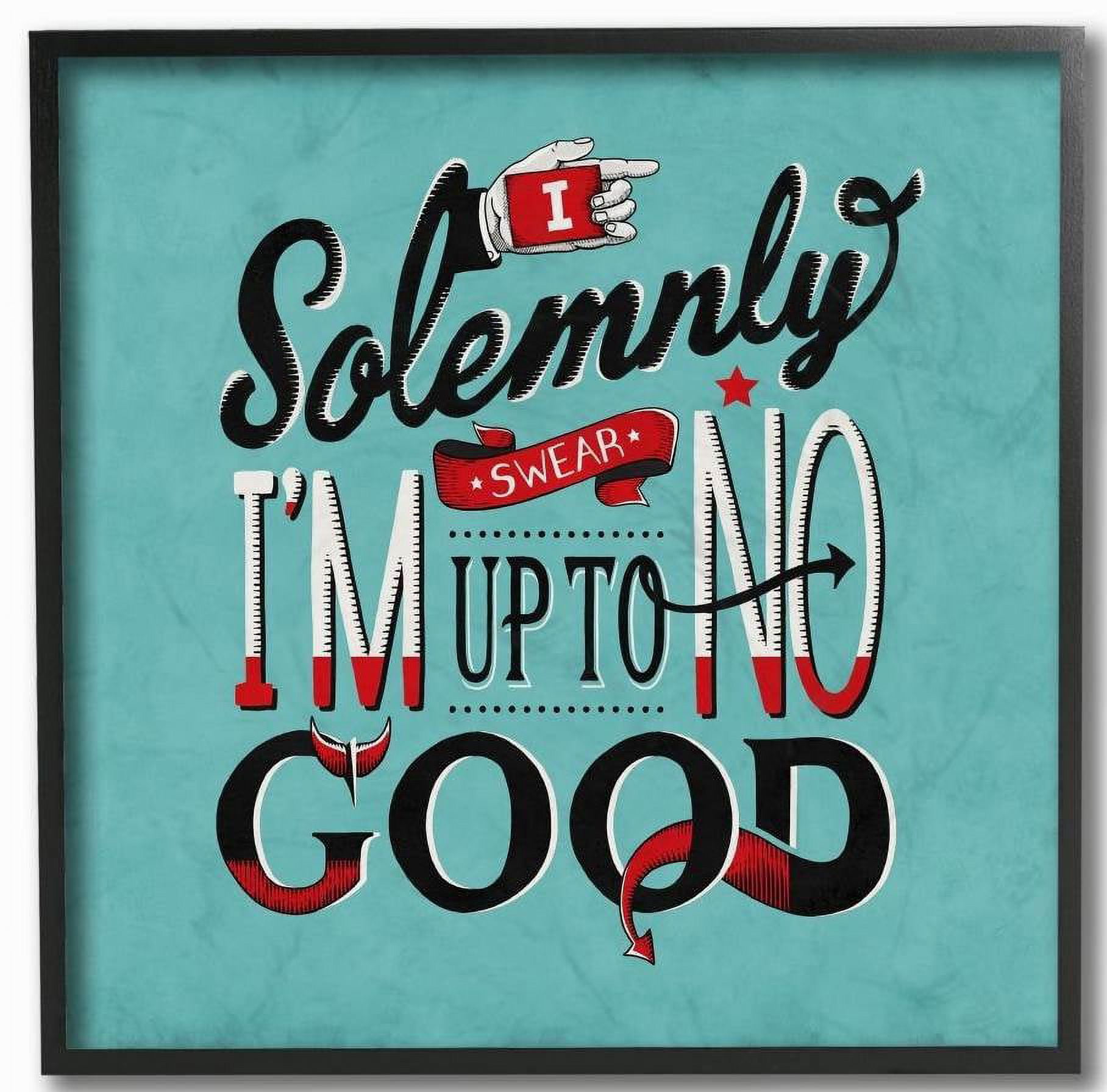 Stupell Industries Up To No Good Funny Vintage Comic Book Word Design Framed Wall Art by Ester Kay