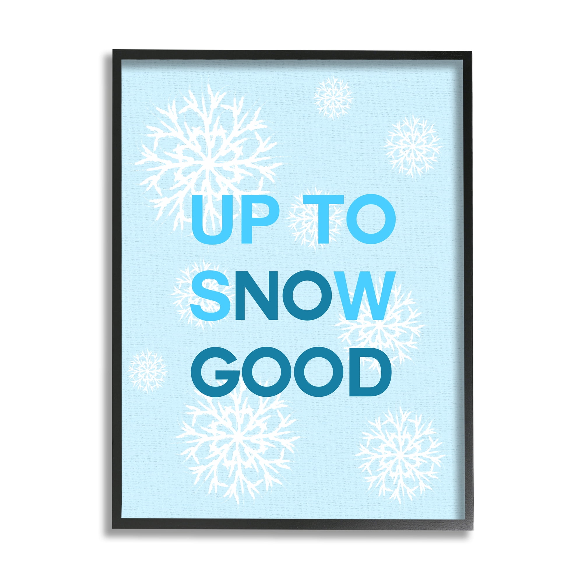 Stupell Industries Up To Snow Good Phrase Holiday Painting Black Framed Art Print Wall Art, 16 x 20