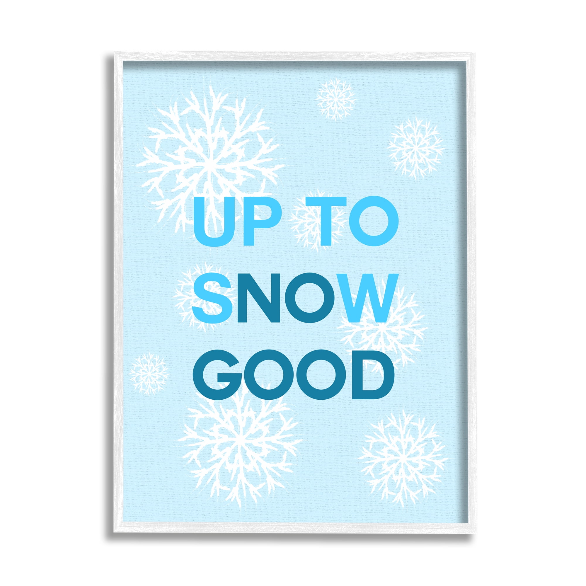Stupell Industries Up To Snow Good Phrase Holiday Painting White Framed Art Print Wall Art, 16 x 20