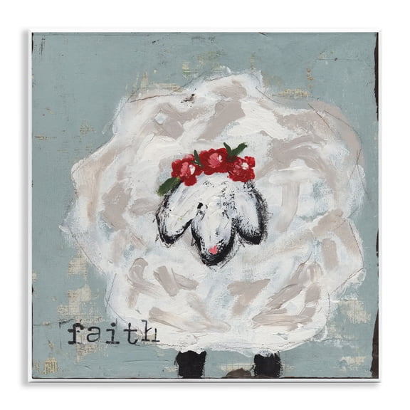 Stupell Industries Uplifting Faith Sheep Wall Plaque Art design by Cassandra Cushman, 12 x 12